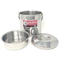 Zebra Billy Can Stainless Steel 12cm - Auto Lock Lid